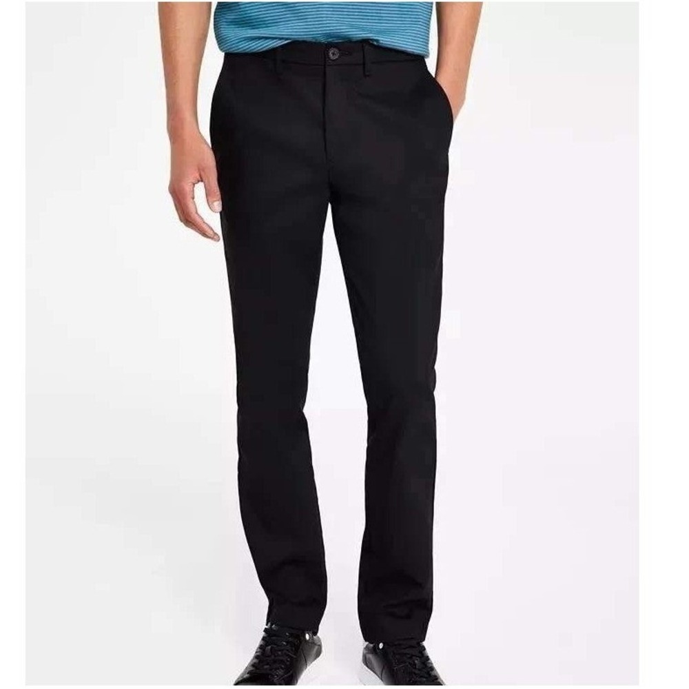 NWT Calvin Klein Men's 34x32 Black Slim Fit Morden Stretch Chino Pants